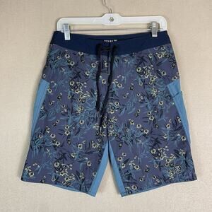 Roark Short Mens 28 Blue Floral The Boatman Drawstring‎ Linerless Boardshort 9"